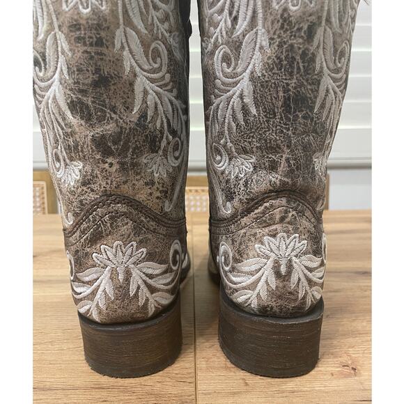 Corral Womens Distressed Filigree Embroidery Western Boots Size 9 NWT Square Toe - Picture 11 of 15